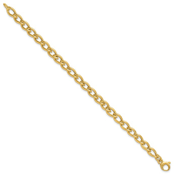14K Polished Fancy Oval Link Bracelet