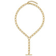 14K Polished Flat Oval Link Drop w/2in ext. Choker Necklace