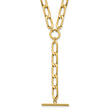 14K Polished Flat Oval Link Drop w/2in ext. Choker Necklace