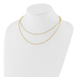14K Polished and Textured 2-strand Paperclip Necklace