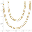 14K Polished and Textured 2-strand Paperclip Necklace