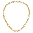14K Polished and Textured Fancy Paperclip Link Necklace