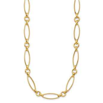 14K Polished Fancy Link 19in Necklace