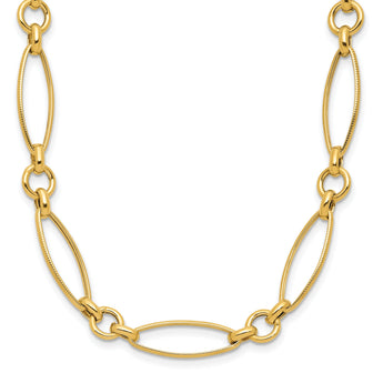 14K Polished Fancy Link 19in Necklace