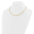 14K Polished and Textured Fancy Oval Link Necklace