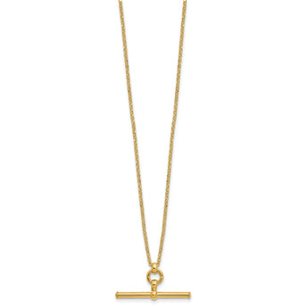 14K Polished Bar w/1.5in ext. Necklace