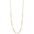 14K Polished 6 Bar Stations 16in with 1.5in ext Necklace