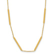 14K Polished 6 Bar Stations 16in with 1.5in ext Necklace