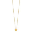 14K Polished Hollow Star Pendant w/1in. ext. Necklace