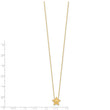 14K Polished Hollow Star Pendant w/1in. ext. Necklace