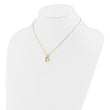 14K Polished Lock and Key 16in with 2in ext Necklace