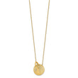 14K Polished and Textured Circle 16in with 2in ext Necklace