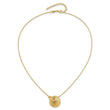 14K Polished and Textured Circle 16in with 2in ext Necklace