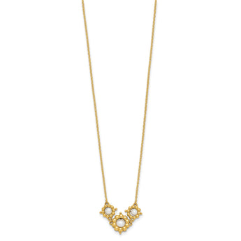 14k Polished FWC Pearl Flower 16in With 2 Inch Extention. Necklace - Birthstone Company