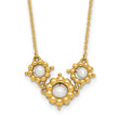 14k Polished FWC Pearl Flower 16in With 2 Inch Extention. Necklace - Birthstone Company