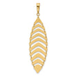 14K Polished and Dia-cut Fancy Dangle Pendant