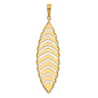 14K Polished and Dia-cut Fancy Dangle Pendant