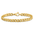 14K Polished and Textured Fancy Curb Bracelet