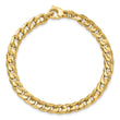 14K Polished and Textured Fancy Curb Bracelet