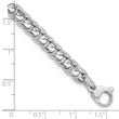 14K White Gold Polished and Textured Fancy Curb Bracelet