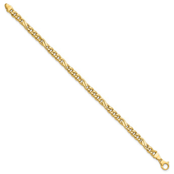 14K Polished Fancy Figaro Link Bracelet