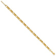 14K Polished and Textured Fancy Link w/.5in ext. Bracelet