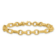 14K Polished and Textured Fancy Link Bracelet