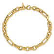 14K Polished and Textured Fancy Link Bracelet