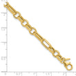 14K Polished and Textured Fancy Link Bracelet