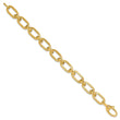 14K Polished and Satin Fancy Link Bracelet - 7.25