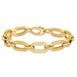 14K Polished and Satin Fancy Link Bracelet - 7.25