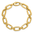 14K Polished and Satin Fancy Link Bracelet - 7.25