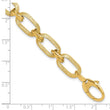 14K Polished and Satin Fancy Link Bracelet - 7.25