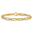 14K Polished Fancy Oval Paperclip Link Bracelet