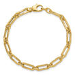 14K Polished Fancy Oval Paperclip Link Bracelet
