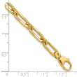 14K Polished Fancy Oval Paperclip Link Bracelet