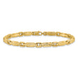 14K Polished Diamond-cut Fancy Link Reversible Bracelet