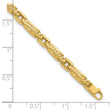 14K Polished Diamond-cut Fancy Link Reversible Bracelet