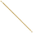 14K Polished and D/C Fancy Oval Link w/.25in ext. Bracelet