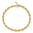 14K Polished and D/C Fancy Oval Link w/.25in ext. Bracelet