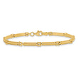 14K Polished and Textured Fancy Link Bracelet