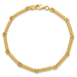 14K Polished and Textured Fancy Link Bracelet