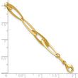 14K Polished Fancy Link w/.25in ext. Bracelet