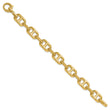 14K Polished and Textured Fancy Link Bracelet