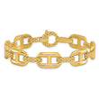 14K Polished and Textured Fancy Link Bracelet