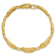 14K Polished and Textured Fancy Link Bracelet