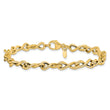 14K Polished/Textured Twisted Infinity Link Bracelet