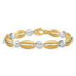 14k Two-tone Polished Fancy Circle Link Bracelet