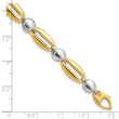 14k Two-tone Polished Fancy Circle Link Bracelet