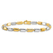 14k Two-tone Polished Fancy Rectangular Link Bracelet